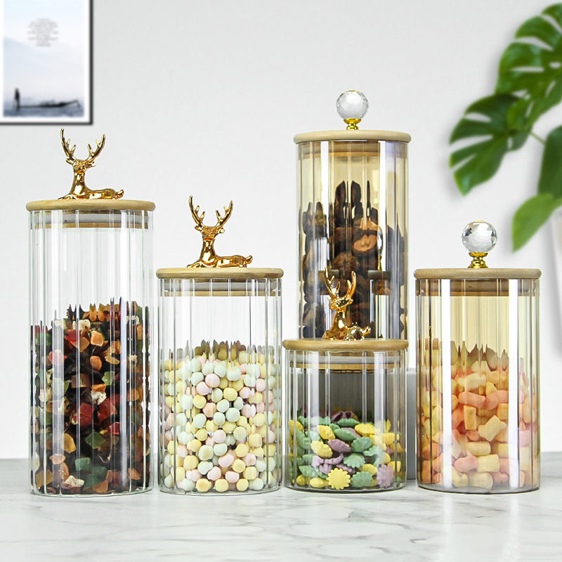 Tea Coffee Sugar Container - Nordic Transparent Glass Jar High Borosilicate
