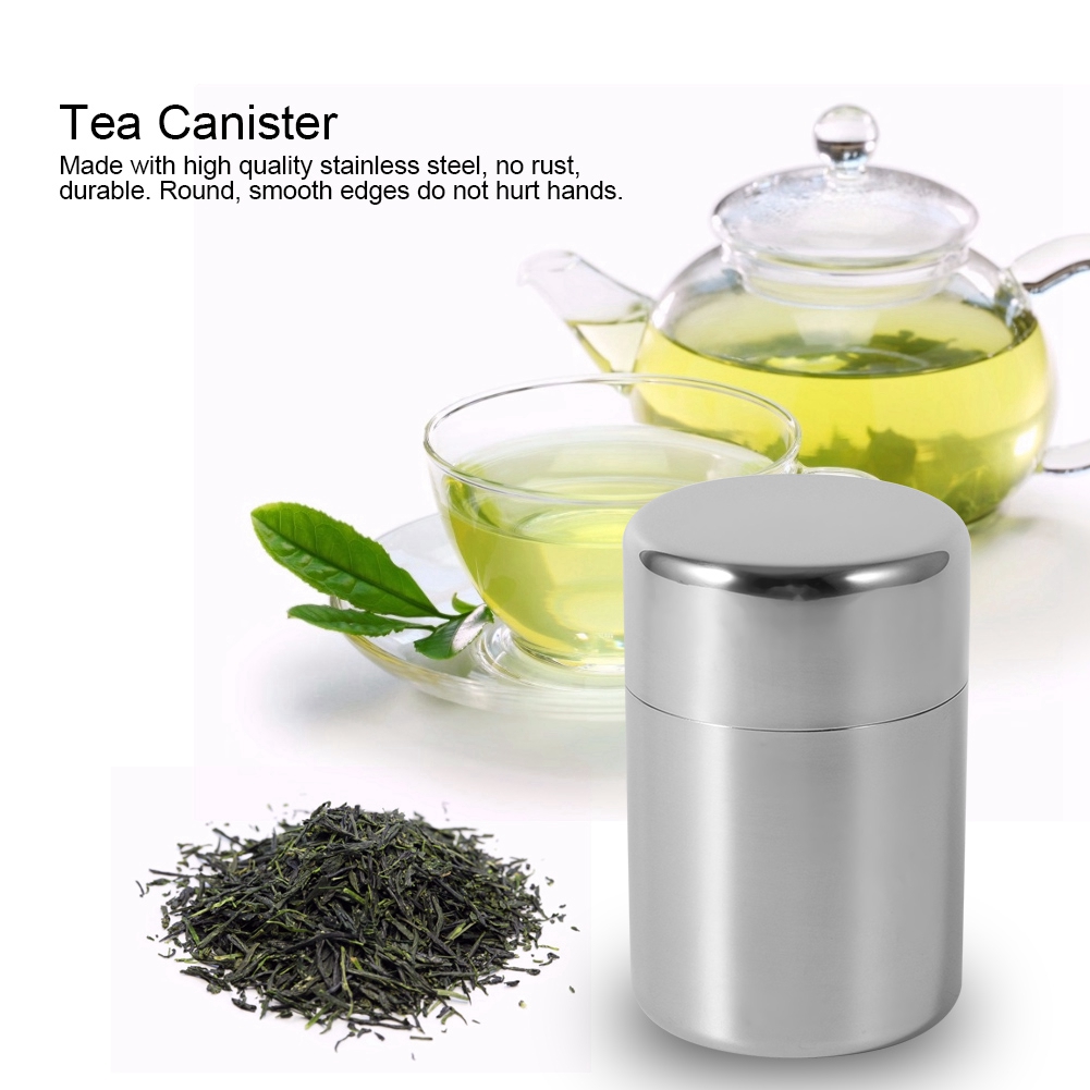 Tea Can Stainless Steel Tea Ti - đánh giá và giá Coffee Tea Sugar Canisters