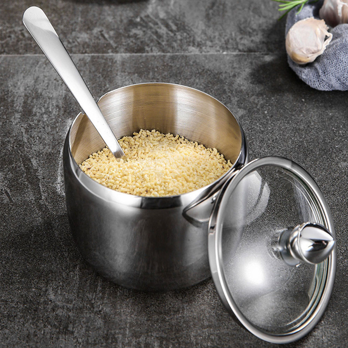 Stainless Steel Seasoning Jar  - đánh giá và giá Tea Coffee Sugar Container