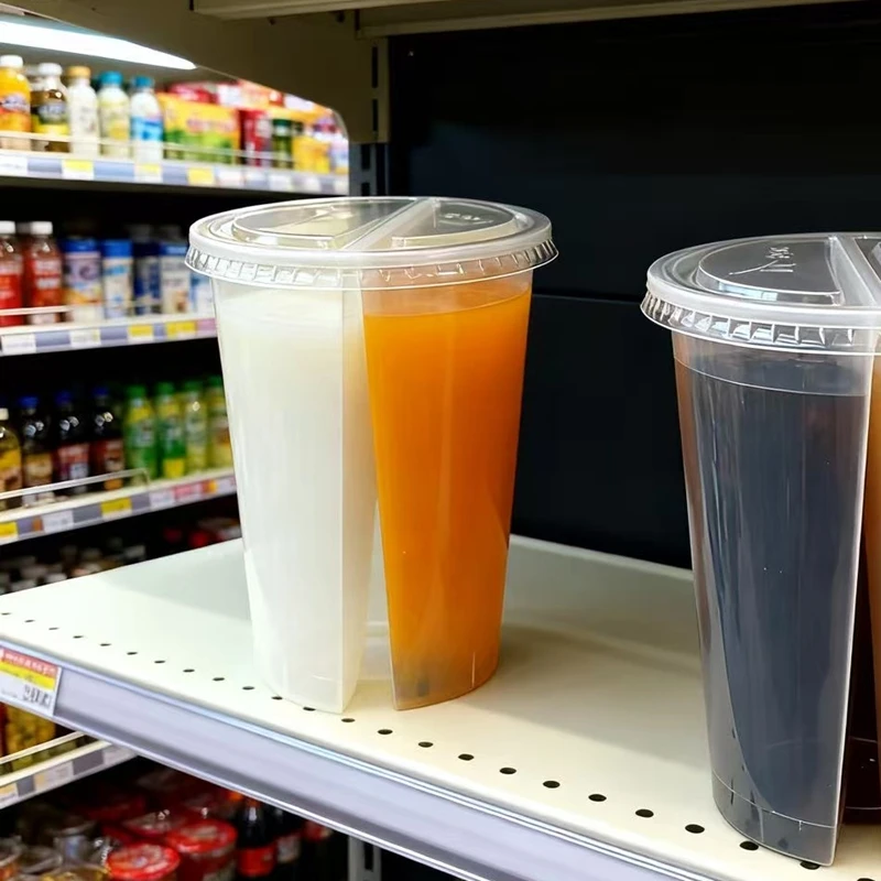 2-in-1 Disposable Plastic Cups - đánh giá và giá Coffee Tea Boba