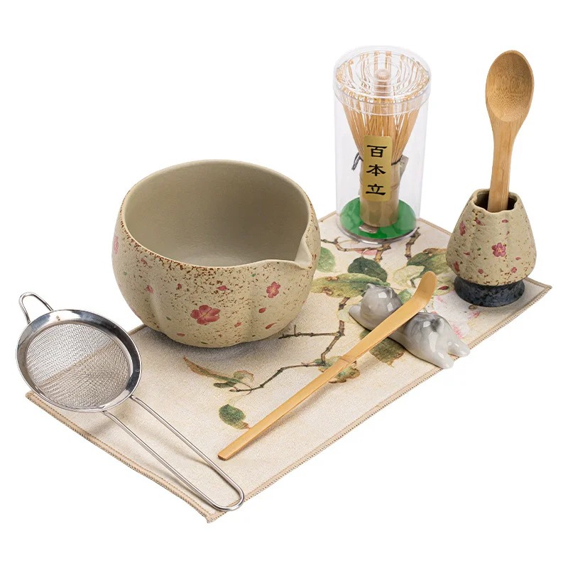 8PCS Japanese Flint red Matcha - đánh giá và giá Matcha Whisk Set