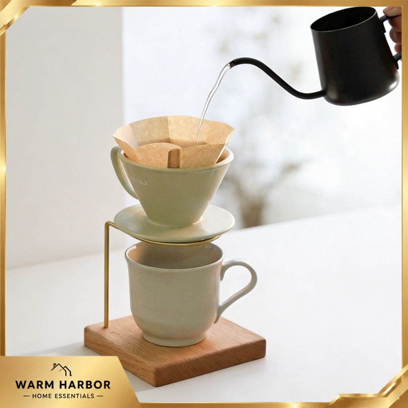 Wood Brass Pour Over Coffee St - đánh giá và giá Coffee Dripper V60